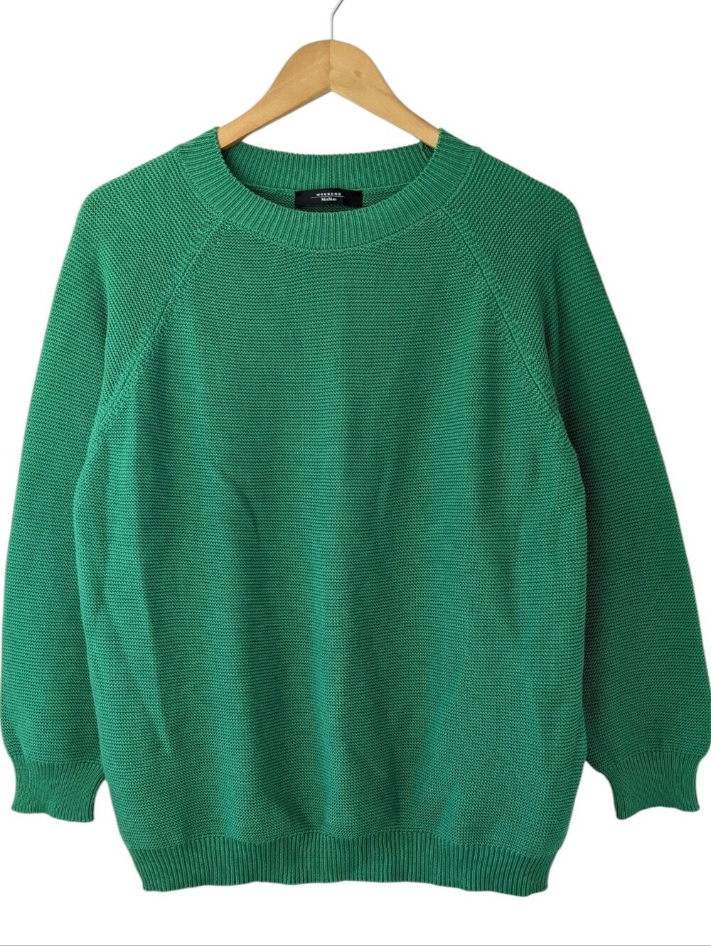 MaxMara Weekend Cotton Knit Green Crewneck Sweater